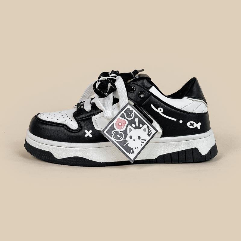 Black And White Board Shoes Women's All - match - Babyvera
