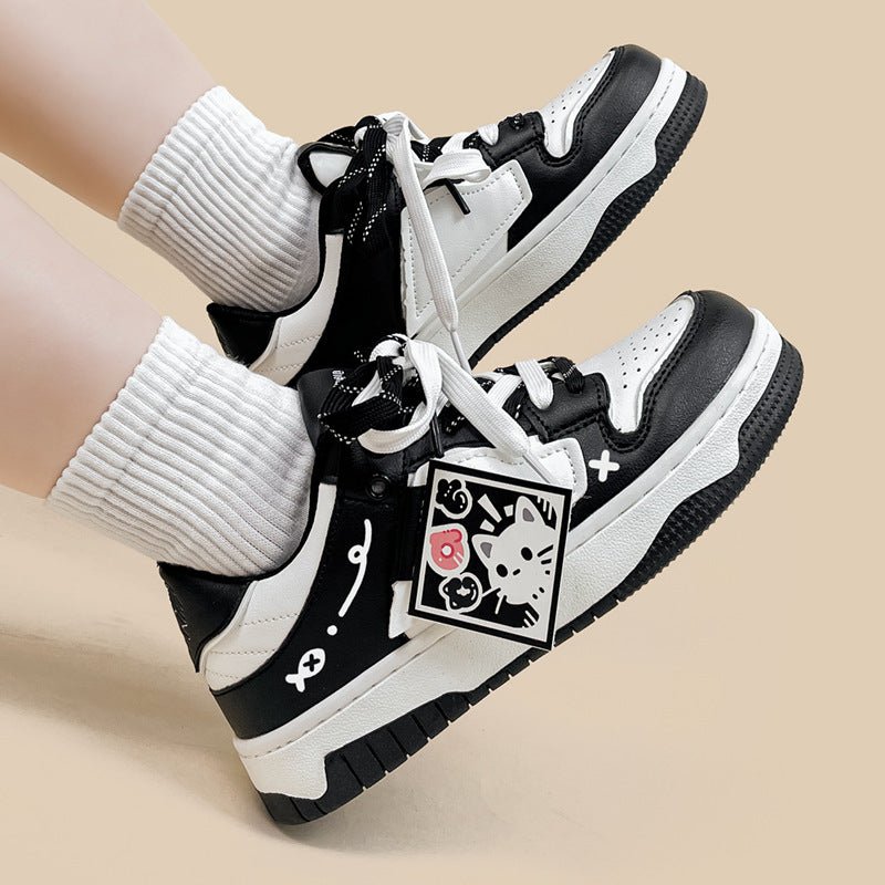 Black And White Board Shoes Women's All - match - Babyvera