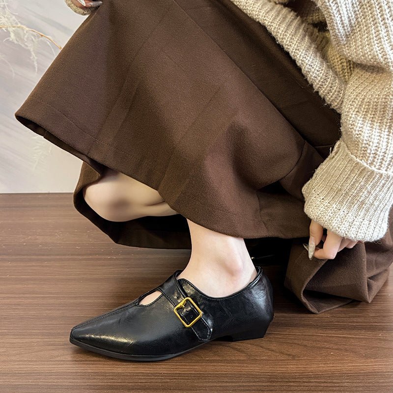 British - style Vintage Fashion Women's Leather Shoes - Babyvera