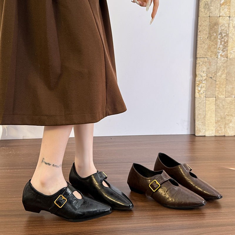 British - style Vintage Fashion Women's Leather Shoes - Babyvera