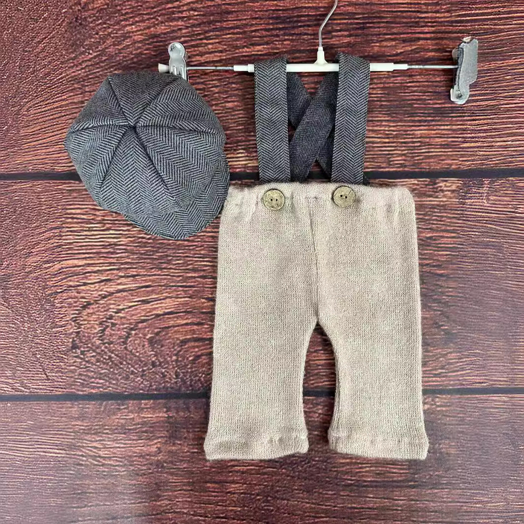 Newborn Photography Clothing Props Children's Hat Overalls Set - [[{"value":"{{ Babyvera Babyvera  }}"}]]