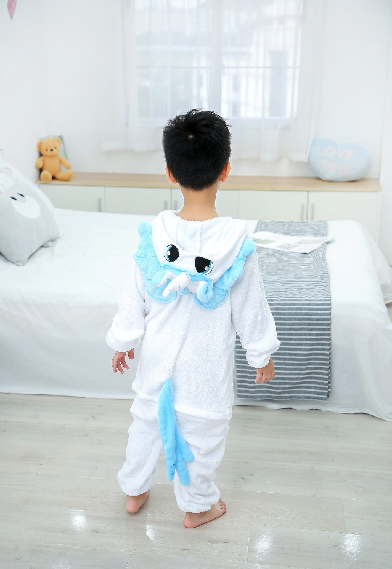 Cartoon One-piece Blue Autumn And Winter Flannel Animal Pajamas - [[{"value":"{{ Babyvera Babyvera  }}"}]]