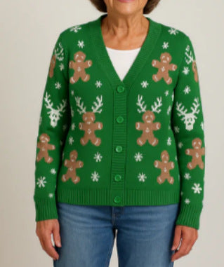 Womens Printed Drop-Shoulder Cardigan Sweater - [[{"value":"{{ Babyvera Babyvera  }}"}]]