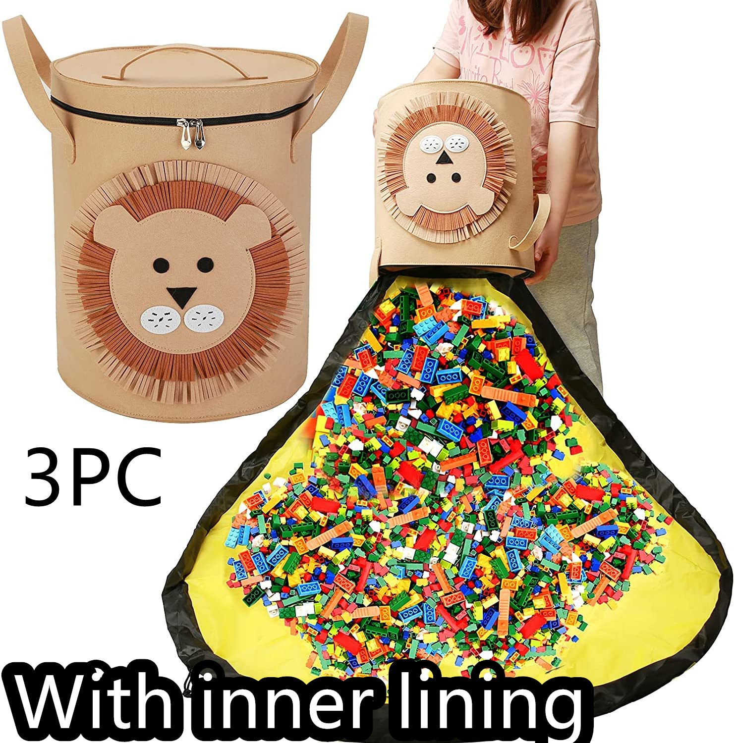 Felt Storage Bag Toy Play Mat 2 In 1 Pull Rope - [[{"value":"{{ Babyvera Babyvera  }}"}]]