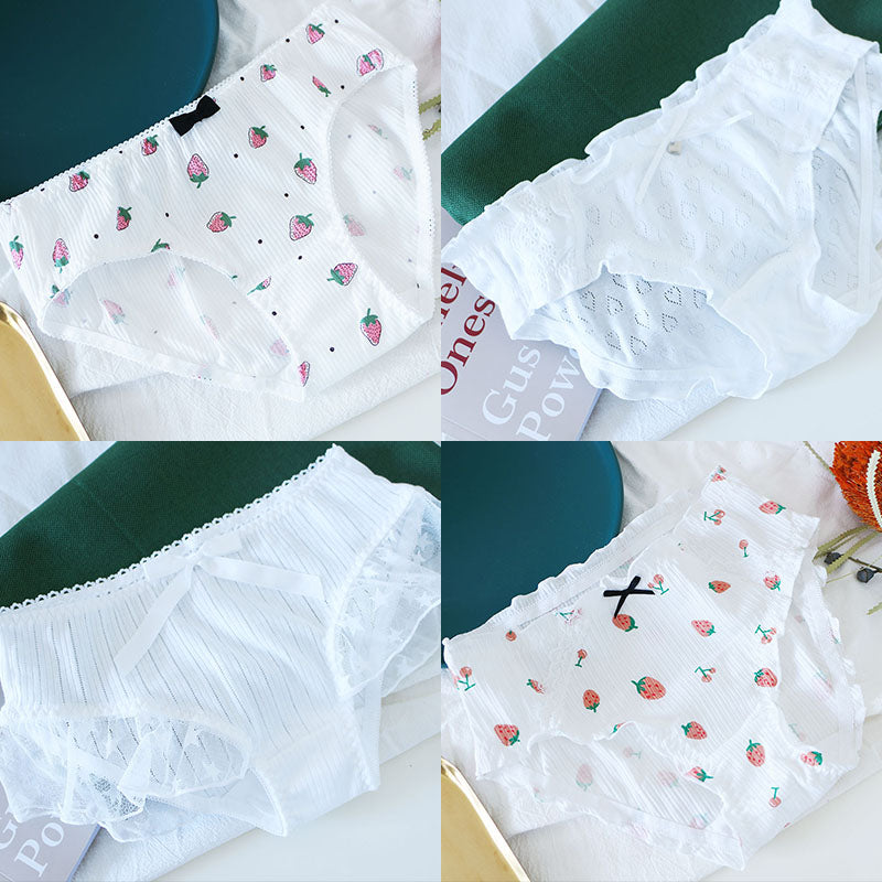 Four Sets Pure Cotton Lace Triangle Middle Waist Low Waist Gift Box - [[{"value":"{{ Babyvera Babyvera  }}"}]]