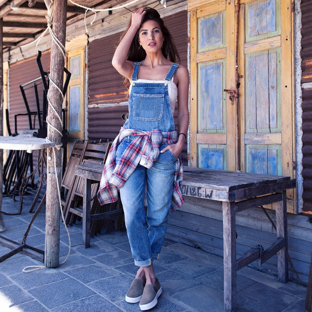 Women's Classic Loose-fit Denim Overalls - [[{"value":"{{ Babyvera Babyvera  }}"}]]