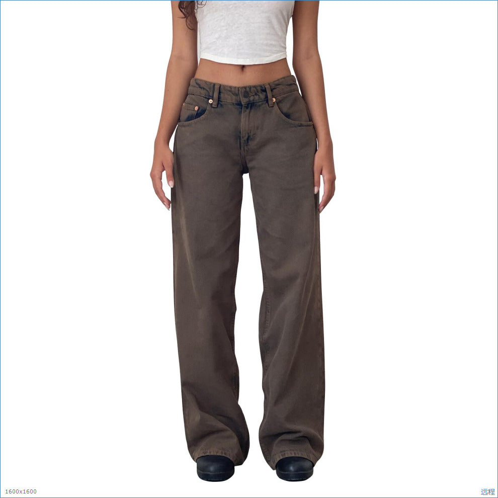 Women's American-style Vintage Straight-leg Jeans - [[{"value":"{{ Babyvera Babyvera  }}"}]]