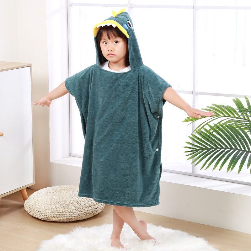 Children's Wearable Coral Fleece Absorbent Hooded Cloak Bath Towel Boys And Girls Nightgown Home Clothes - [[{"value":"{{ Babyvera Babyvera  }}"}]]
