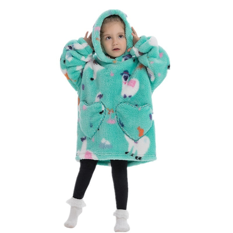 Boys And Girls Comfortable Cotton Velvet Cold-proof Clothes Lazy Blanket Hooded Plus-sized Thickened Blanket Lazy Clothes Children's Sleepwear - [[{"value":"{{ Babyvera Babyvera  }}"}]]