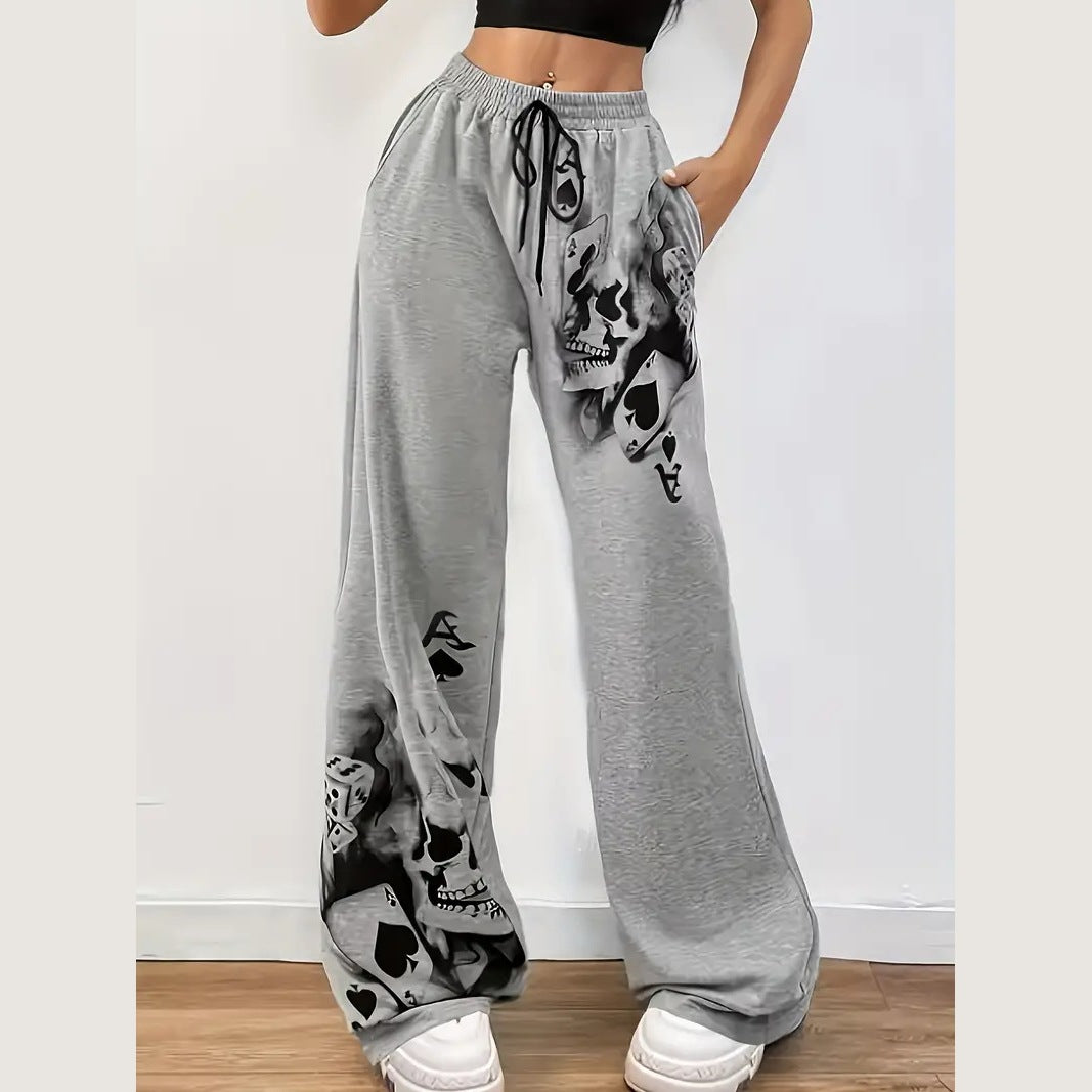Womens Casual Wide-leg Pants With A Charcoal-colored Tire-track Pattern - [[{"value":"{{ Babyvera Babyvera  }}"}]]