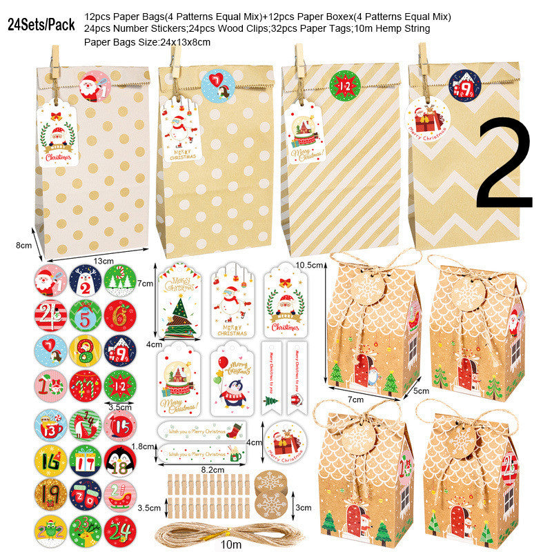 Christmas Kraft Paper Storage Gift Box 24 Sets - [[{"value":"{{ Babyvera Babyvera  }}"}]]