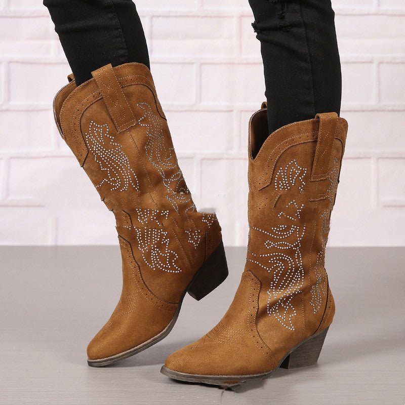 Calf - high Leather Boots For Tall, Plus - size Women - Babyvera