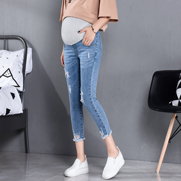 Maternity Jeans Nine-point Pencil Elastic Outer Wear - [[{"value":"{{ Babyvera Babyvera  }}"}]]