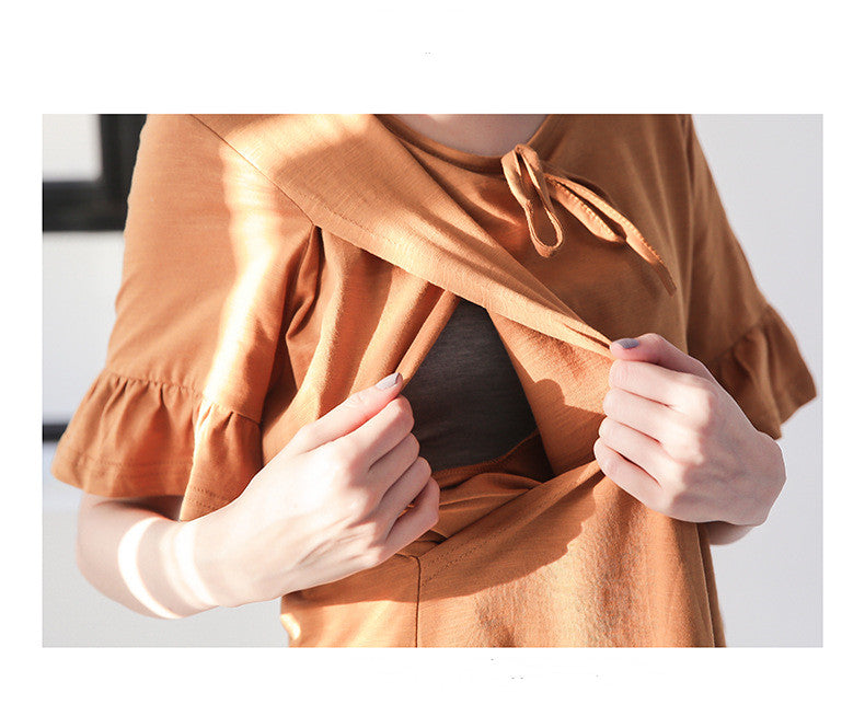 Mid-length Maternity Dress Parent-child Nursing Clothes Slimming - [[{"value":"{{ Babyvera Babyvera  }}"}]]