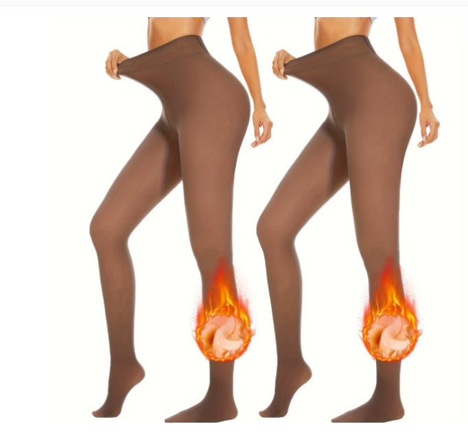 Thick Black Sheer Skin-toned Leg-warming Autumn And Winter Essential Fleece-lined Tights - [[{"value":"{{ Babyvera Babyvera  }}"}]]