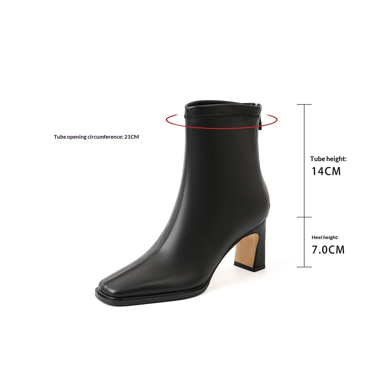 Chunky Heeled Tall Leather Stretch Riding Boots - Babyvera
