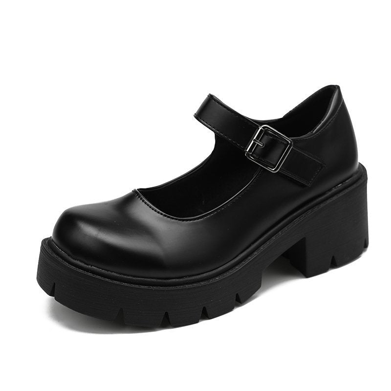 Chunky - heeled Thick - soled JK Uniform Pumps High Heels - Babyvera