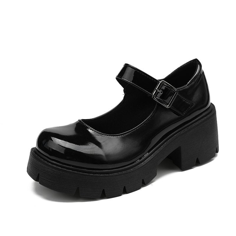 Chunky - heeled Thick - soled JK Uniform Pumps High Heels - Babyvera