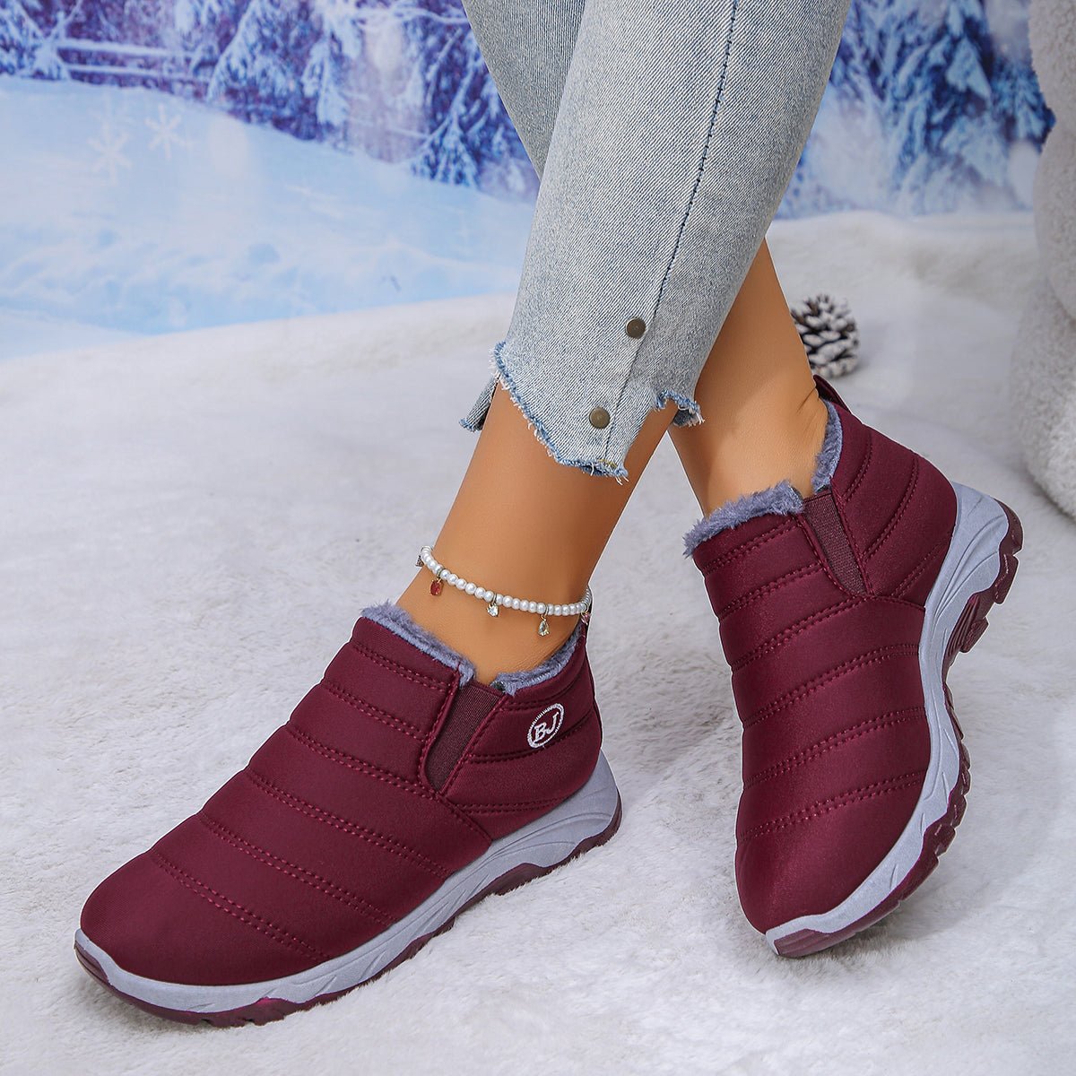 CIORWomensSnowBootsupperismadeofwaterproofPUorwarmsuedetheinsideisfullylinedwithhighqualityfauxfurwhichiswarmandcomfortablethesolidmoldedrubbersoleisdurableandhasantislipdesignwithdeeptreadwhichissuit - Babyvera