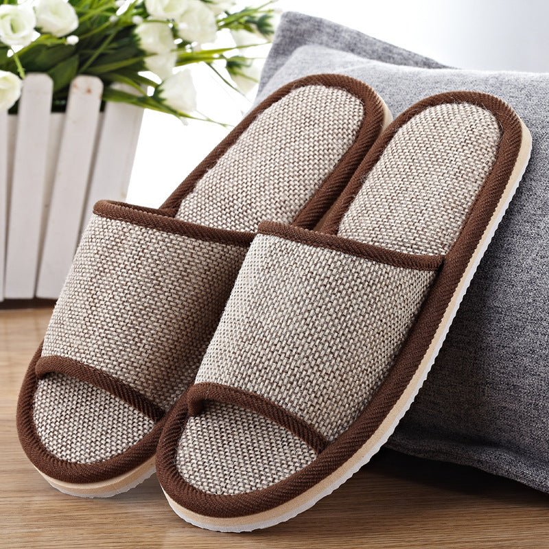 Couples Indoor Floor Slippers Solid Color - Babyvera