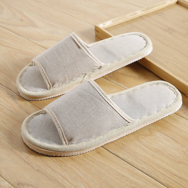 Couples Indoor Floor Slippers Solid Color - Babyvera