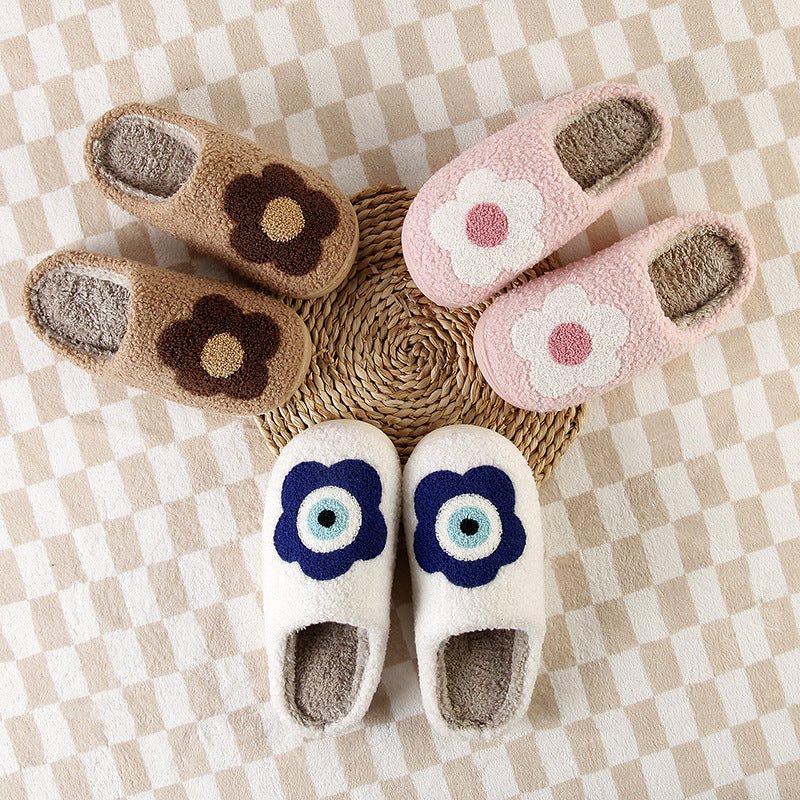 Cozy Home Flower - Eye Warm Winter Cotton Slippers - Babyvera