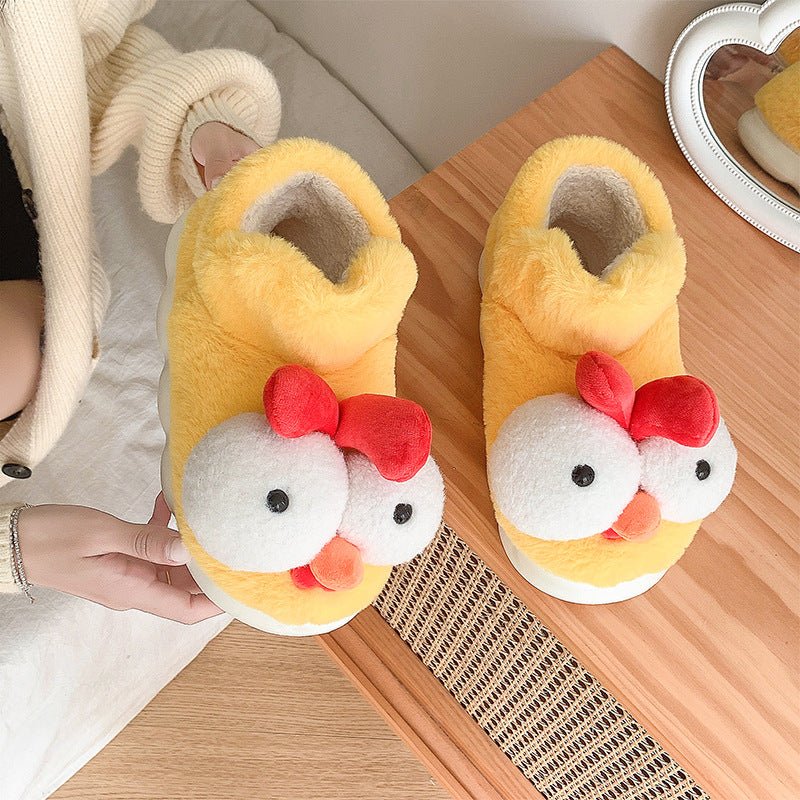 Cute Chick Cotton Slippers Women Winter 2025 New Home Indoor - Babyvera