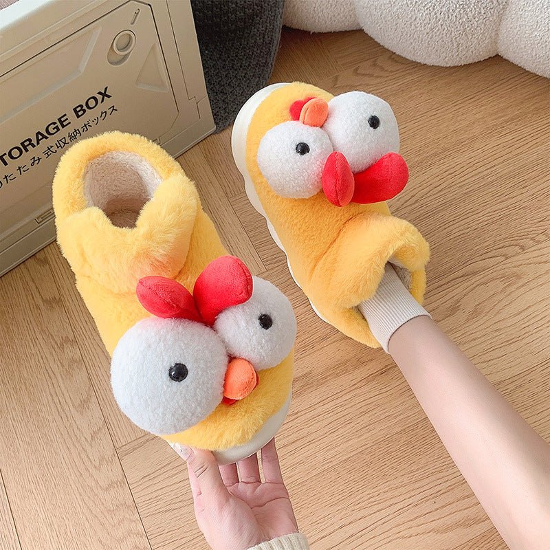 Cute Chick Cotton Slippers Women Winter 2025 New Home Indoor - Babyvera