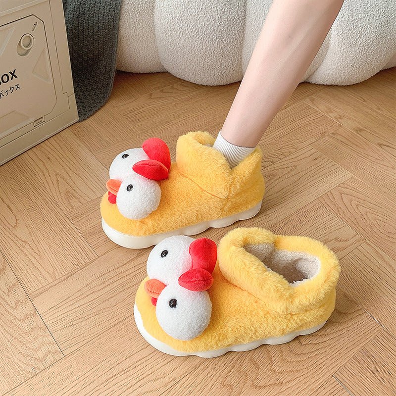 Cute Chick Cotton Slippers Women Winter 2025 New Home Indoor - Babyvera
