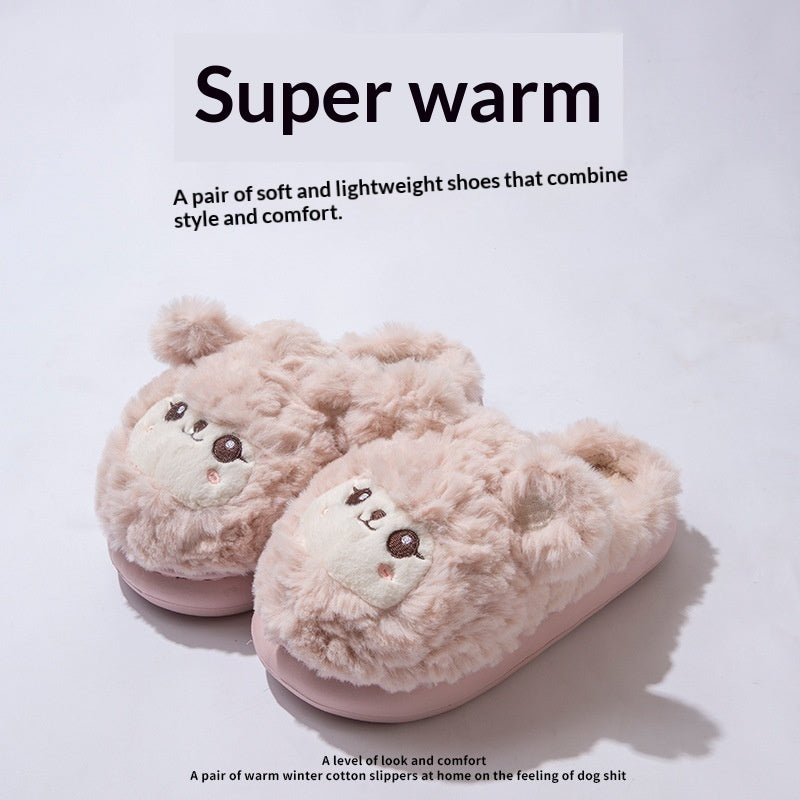 Cute, Non - slip, Warm, And Thick - soled Plush Slippers - Babyvera