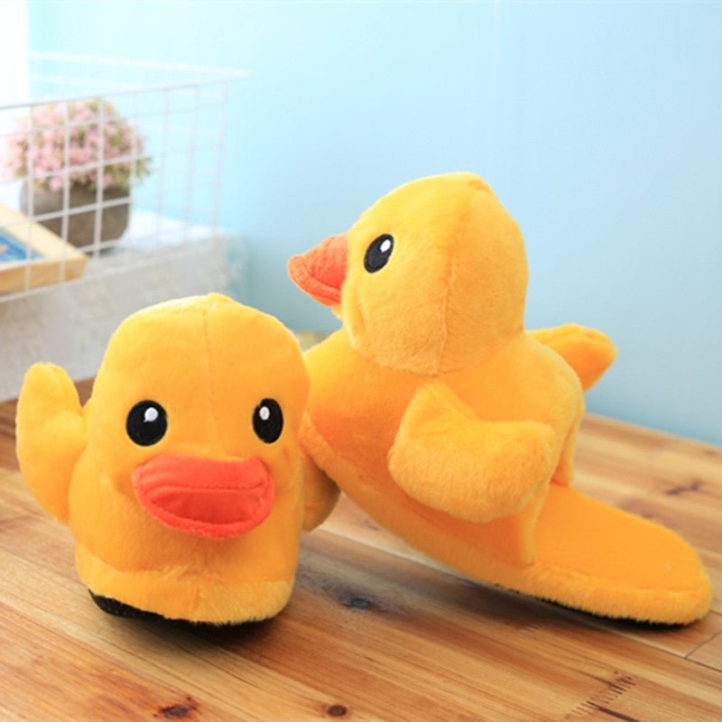 Cute Rubber Duck Plush Home Slippers And Shoes - Babyvera