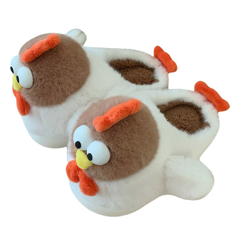 Cute Warm Furry Cotton Funny Cartoon Chick Cotton Slippers - Babyvera
