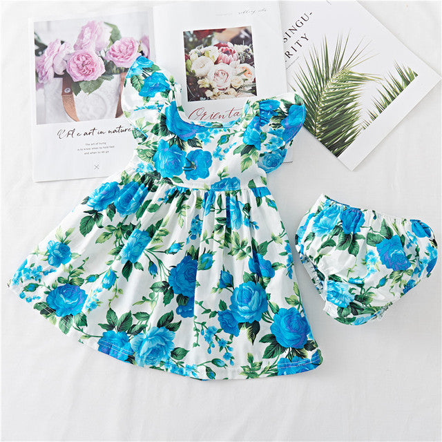 Cotton Baby Ruffled Floral Print Dress - [[{"value":"{{ Babyvera Babyvera  }}"}]]