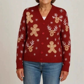 Womens Printed Drop-Shoulder Cardigan Sweater - [[{"value":"{{ Babyvera Babyvera  }}"}]]