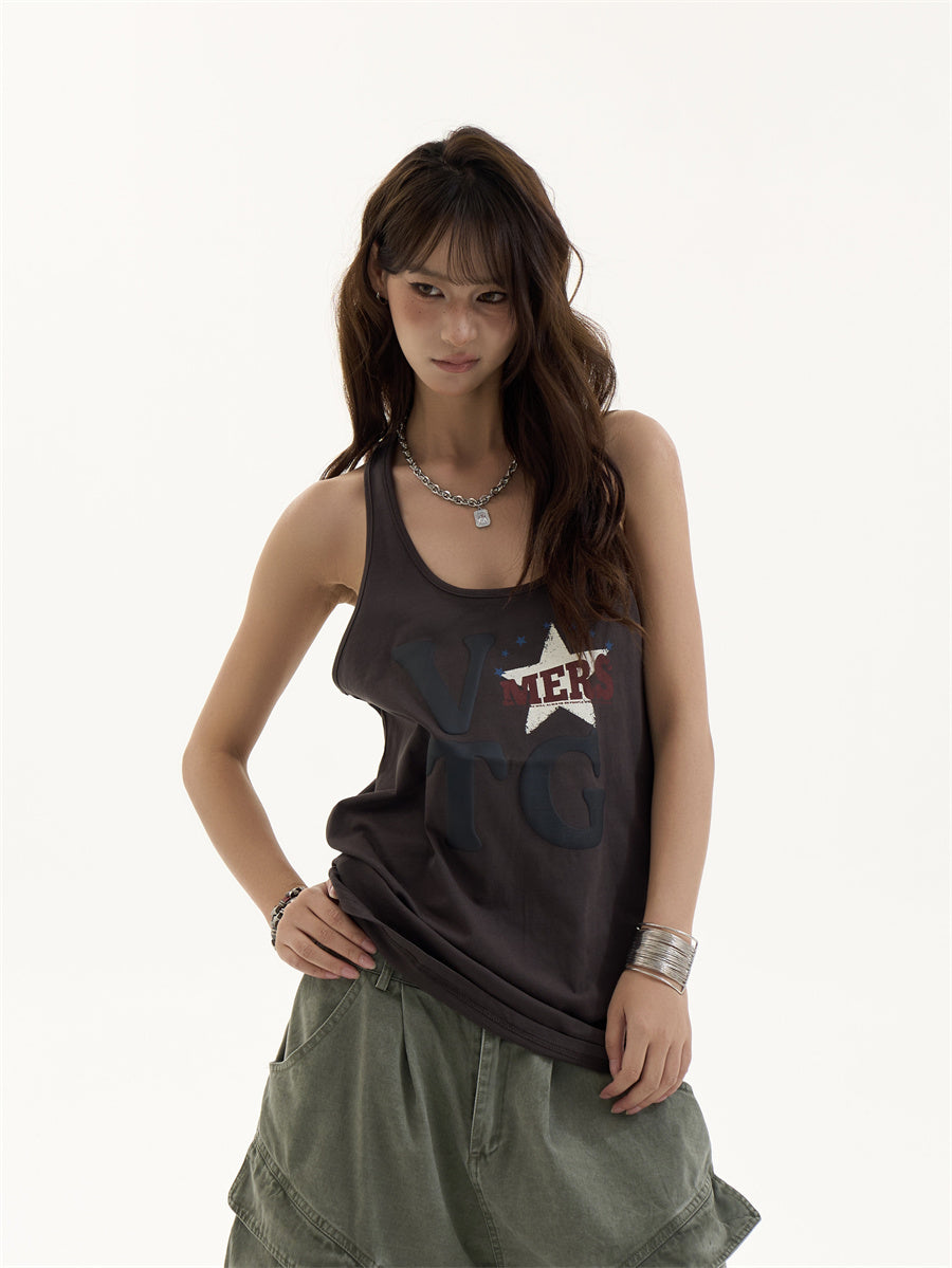 Women's Design Wine Red Printed Sleeveless Vest - [[{"value":"{{ Babyvera Babyvera  }}"}]]