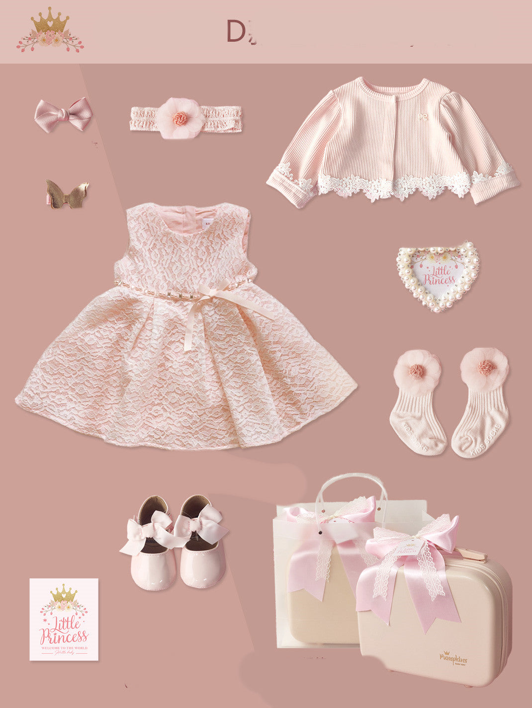 Baby High-end Gift Box Little Princess Dress Lace Dress Suit - [[{"value":"{{ Babyvera Babyvera  }}"}]]