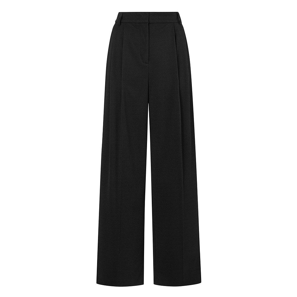 New High-waisted, Straight-leg Black Wide-leg Suit Pants - [[{"value":"{{ Babyvera Babyvera  }}"}]]