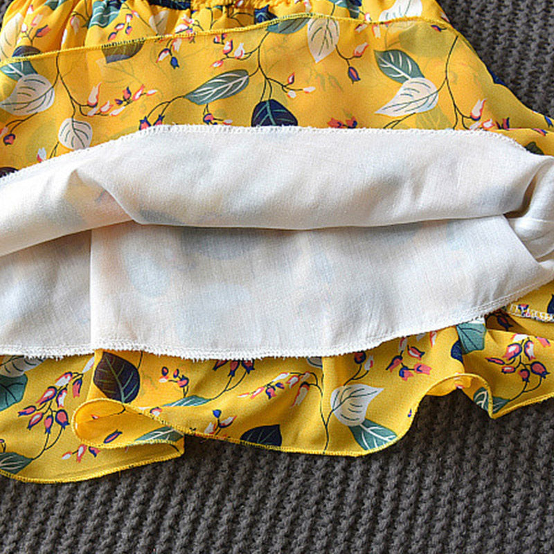 Kids Dress Girls Leaf Chiffon Sleeveless Holiday Bohemian - [[{"value":"{{ Babyvera Babyvera  }}"}]]