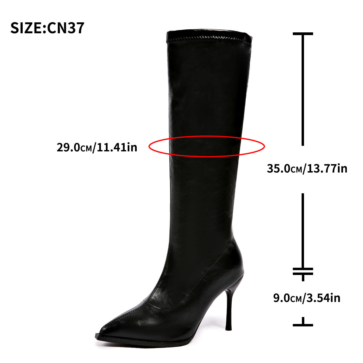 Womens Plus-Size Knight-Style Pointed-Toe Stiletto Boots With Side Zipper - [[{"value":"{{ Babyvera Babyvera  }}"}]]