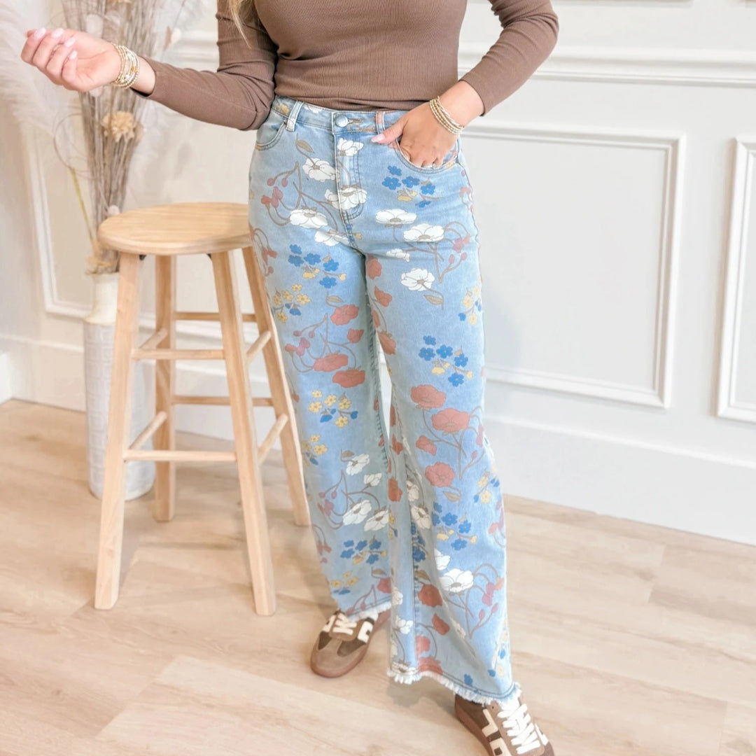 Women's Casual Loose-Fit Irregular Printed Denim Jeans - [[{"value":"{{ Babyvera Babyvera  }}"}]]