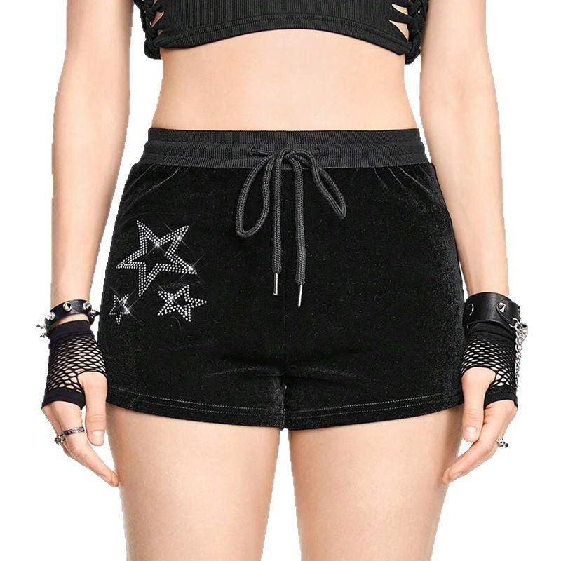 Women's Elastic High-Waist Loose Drawstring Velvet Shorts - [[{"value":"{{ Babyvera Babyvera  }}"}]]