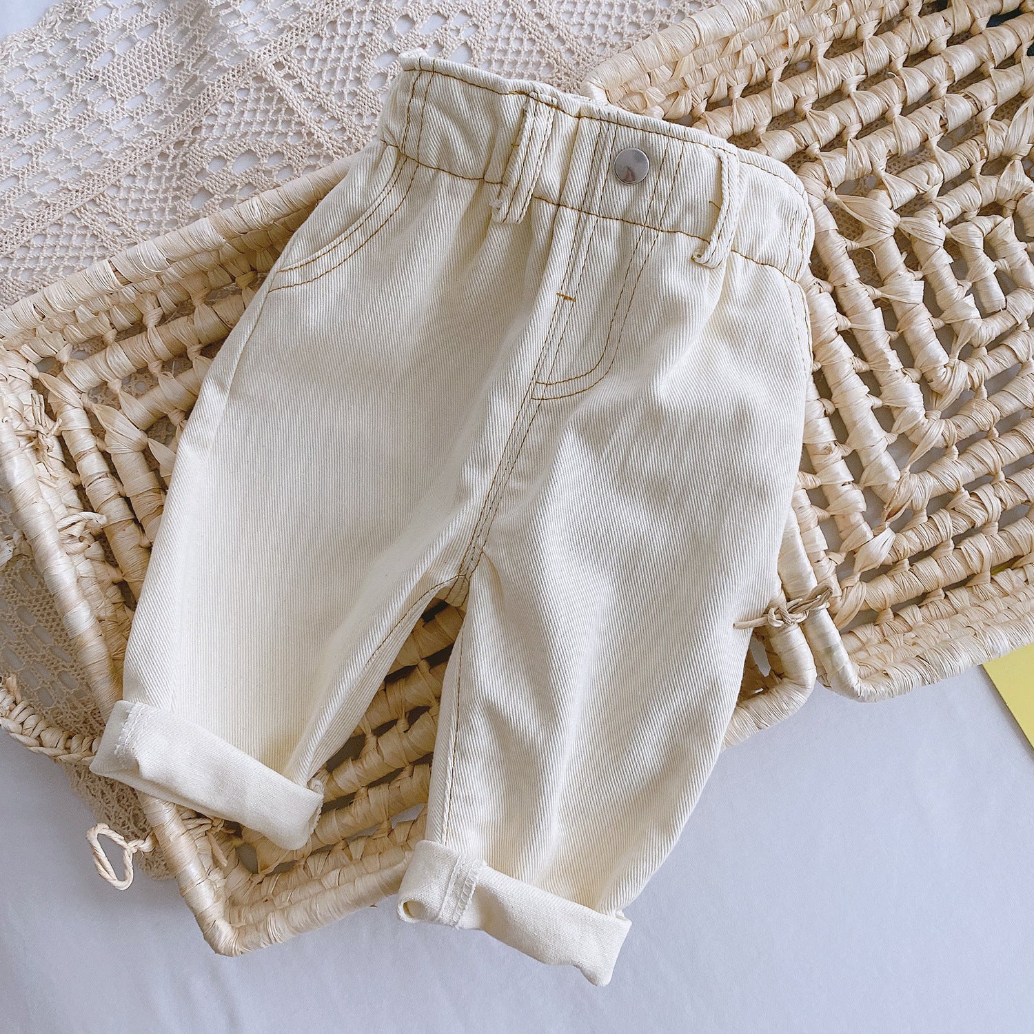 Baby Solid Color Casual High Waist Soft Jeans - [[{"value":"{{ Babyvera Babyvera  }}"}]]