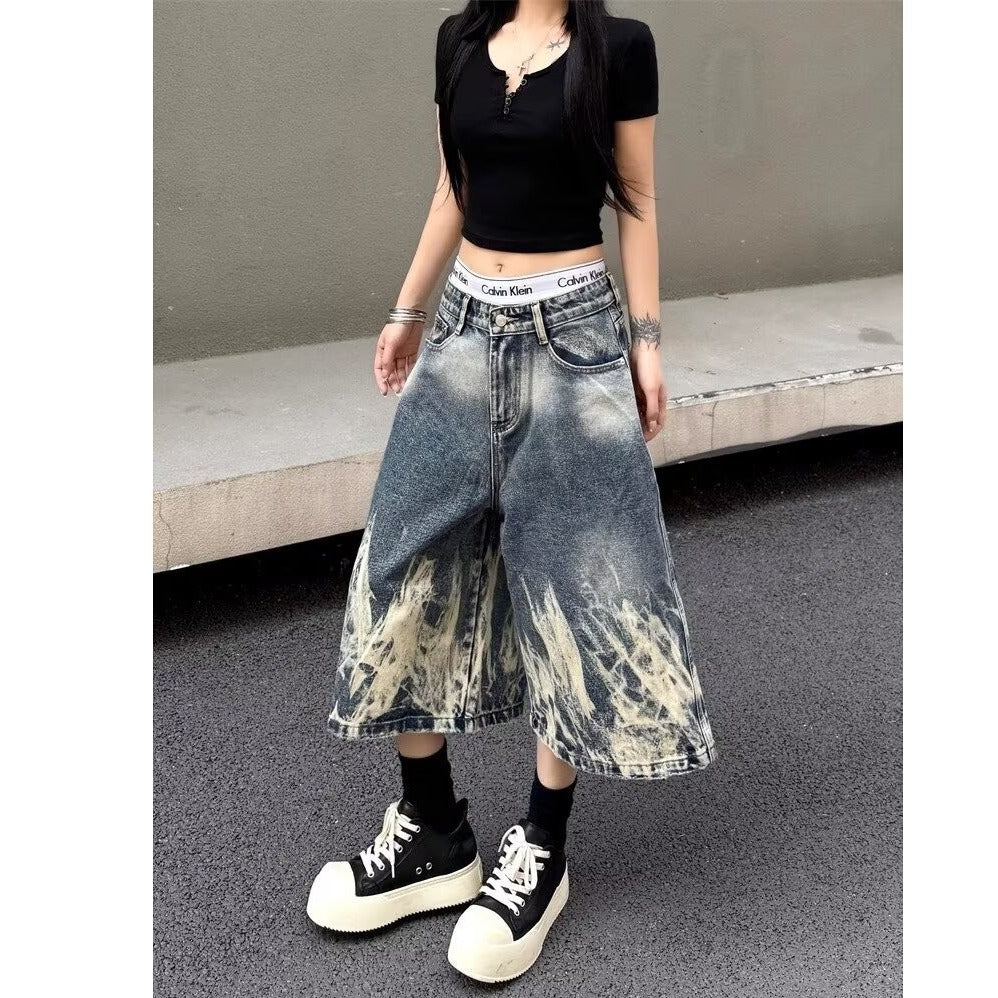 Women's American-style Wide-leg Denim Shorts - [[{"value":"{{ Babyvera Babyvera  }}"}]]