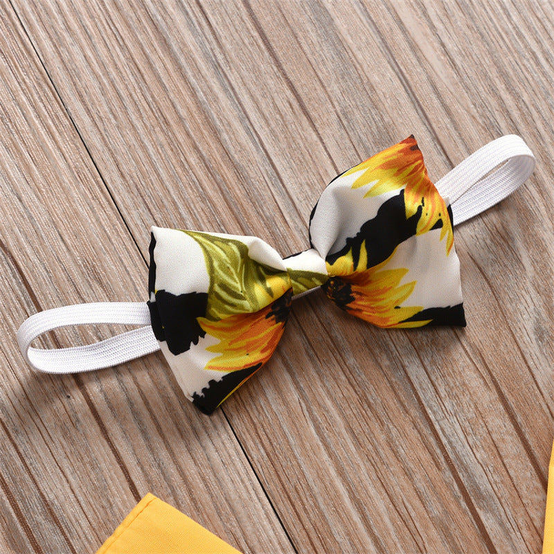 Summer Baby Girl Triangle Romper, Lace Wrapper For Newborn Baby, Sunflower Baby One-piece Romper - [[{"value":"{{ Babyvera Babyvera  }}"}]]