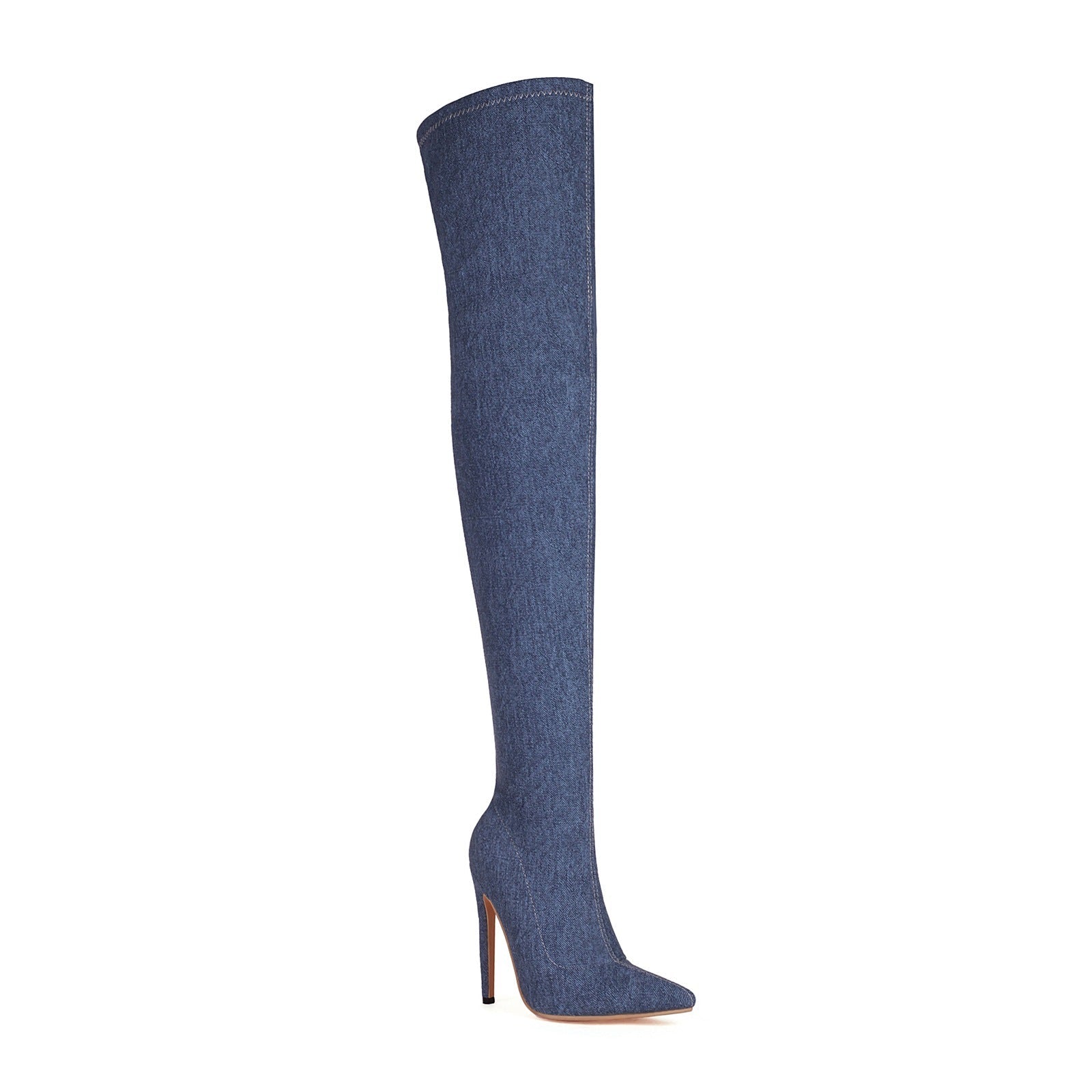 Denim Stretch Over-the-knee Boots - Babyvera