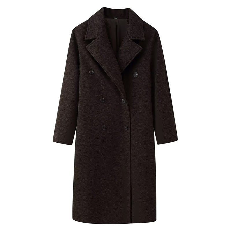 Double-breasted Wool Coat For Women - Babyvera