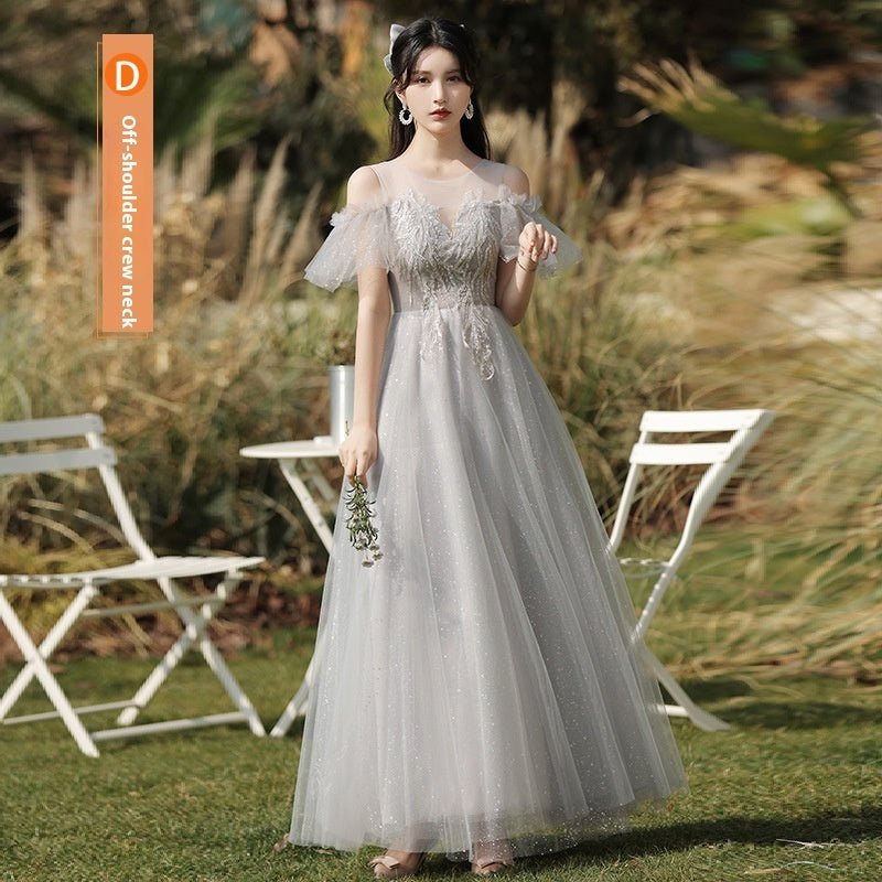 Dress Sisters Dress Female Gray Slim Fit Girlfriend Clothes - Babyvera