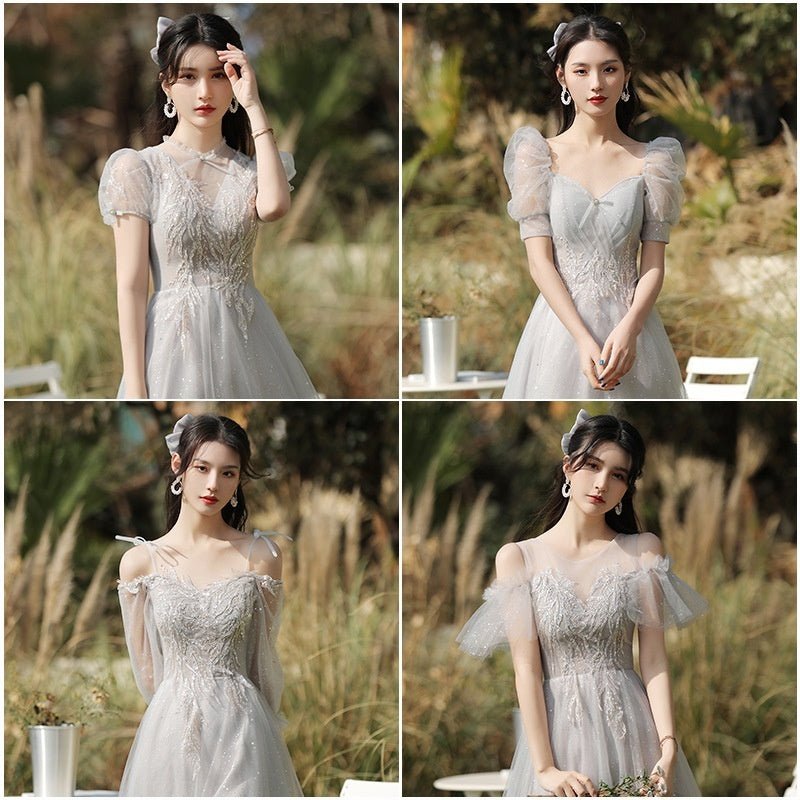 Dress Sisters Dress Female Gray Slim Fit Girlfriend Clothes - Babyvera