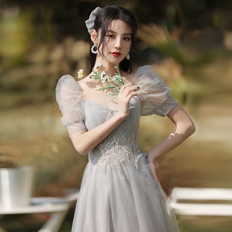 Dress Sisters Dress Female Gray Slim Fit Girlfriend Clothes - Babyvera