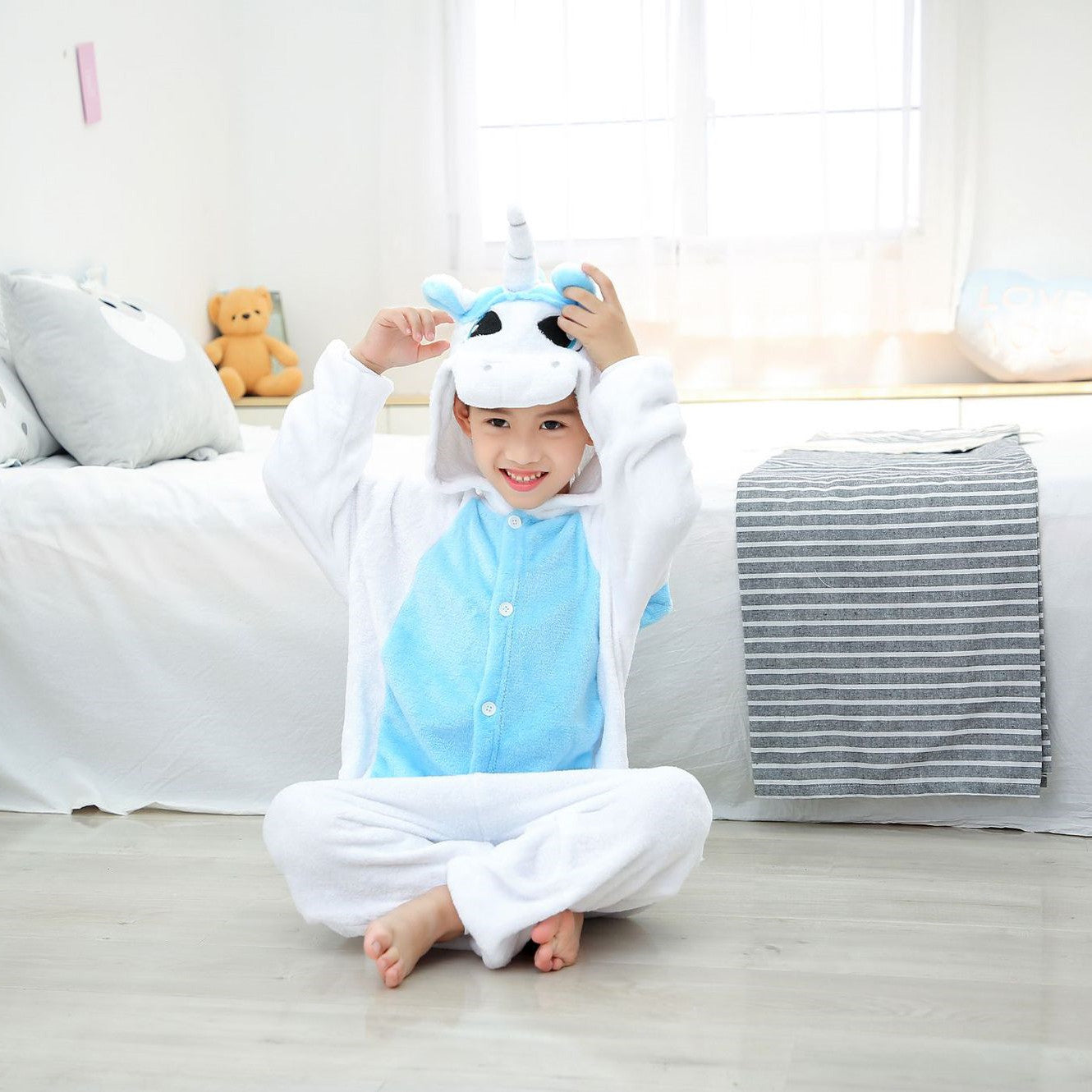 Cartoon One-piece Blue Autumn And Winter Flannel Animal Pajamas - [[{"value":"{{ Babyvera Babyvera  }}"}]]